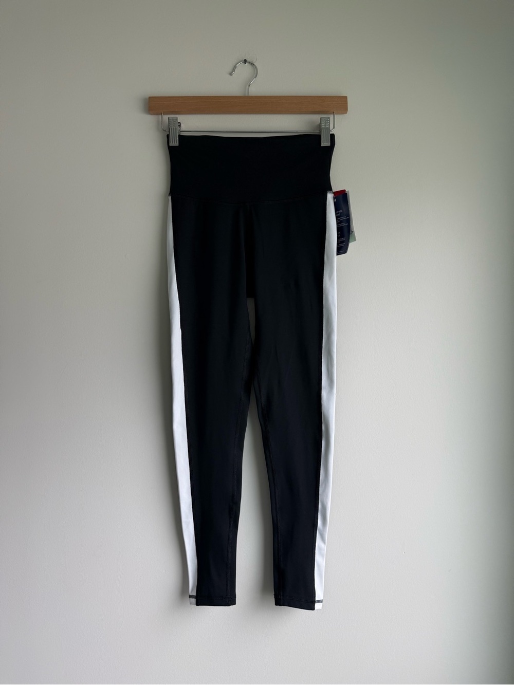 Champion Leggings XS Black White Side Stripe High Rise Athletic NWT